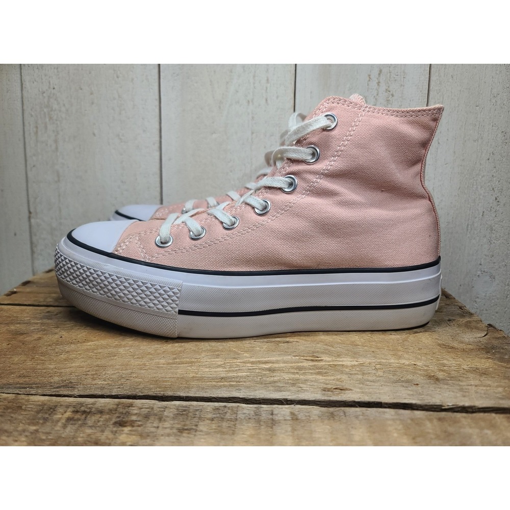 Converse Chuck Taylor PlatformsPink High Top Sneaker 8W soft girl coquette Y2k - Picture 7 of 11